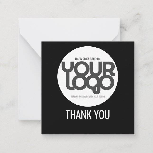 Cartão De Notas Custom Logo Thank You Cards with QR Code  (Frente)