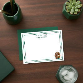 Cartão De Notas Custom Name Hand Drawn Dachshund Martini Flat