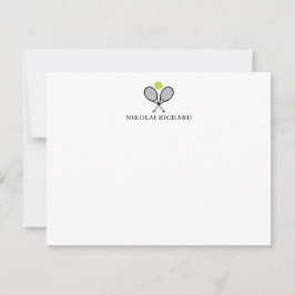 Cartão De Notas Custom Racket Stationary Tennis Note Card