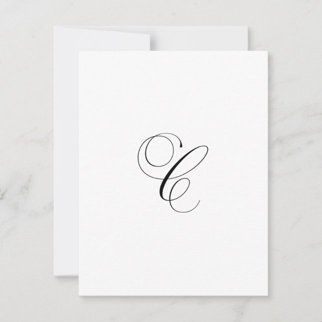 Cartão De Notas Custom Script Monogram "C" (Frente)
