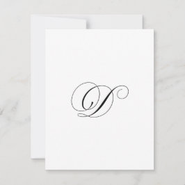 Cartão De Notas Custom Script Monogram "D"