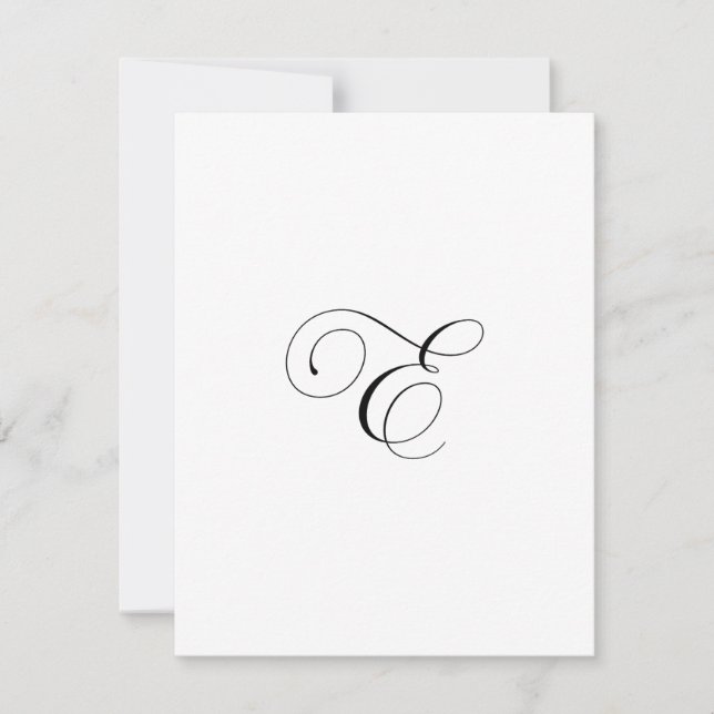 Cartão De Notas Custom Script Monogram "E" (Frente)