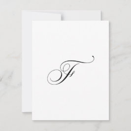Cartão De Notas Custom Script Monogram "F"