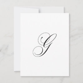 Cartão De Notas Custom Script Monogram "G"