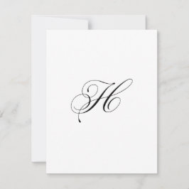 Cartão De Notas Custom Script Monogram "H"