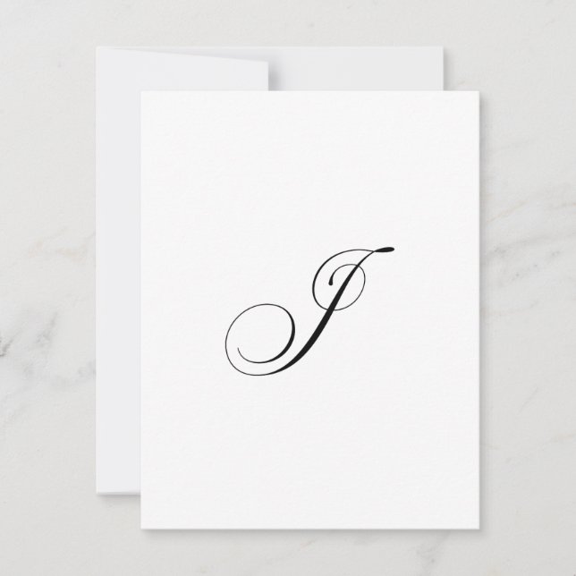 Cartão De Notas Custom Script Monogram "J" (Frente)