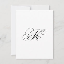 Cartão De Notas Custom Script Monogram "M"
