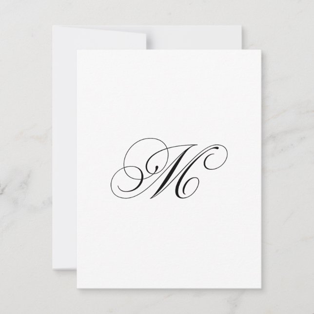 Cartão De Notas Custom Script Monogram "M" (Frente)