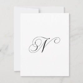 Cartão De Notas Custom Script Monogram "N"
