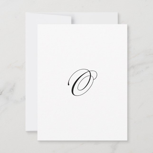 Cartão De Notas Custom Script Monogram "O" (Frente)