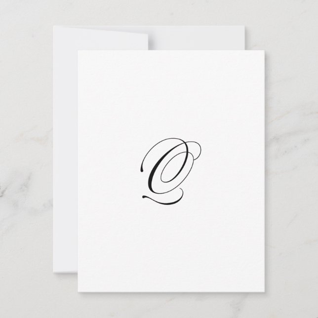 Cartão De Notas Custom Script Monogram "Q" (Frente)