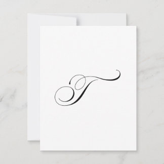 Cartão De Notas Custom Script Monogram "T"