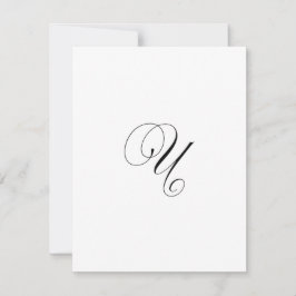 Cartão De Notas Custom Script Monogram "U"