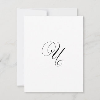 Cartão De Notas Custom Script Monogram "U"