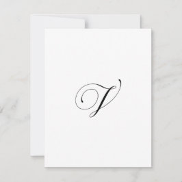 Cartão De Notas Custom Script Monogram "V"