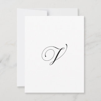 Cartão De Notas Custom Script Monogram "V"
