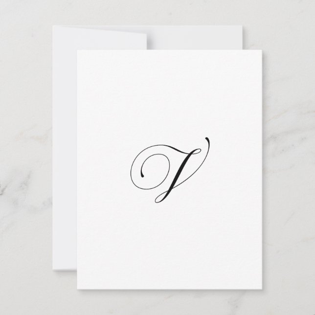 Cartão De Notas Custom Script Monogram "V" (Frente)