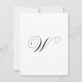 Cartão De Notas Custom Script Monogram "W"