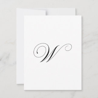 Cartão De Notas Custom Script Monogram "W"