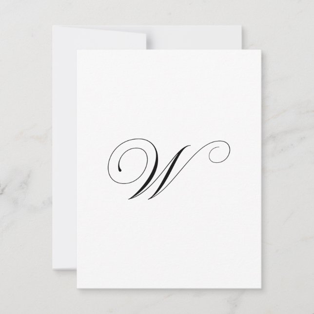 Cartão De Notas Custom Script Monogram "W" (Frente)