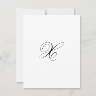 Cartão De Notas Custom Script Monogram "X"