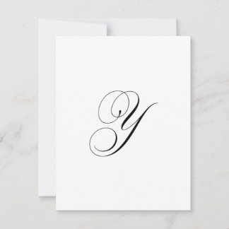 Cartão De Notas Custom Script Monogram "Y"