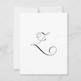 Cartão De Notas Custom Script Monogram "Z"