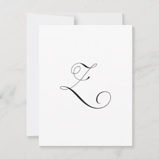Cartão De Notas Custom Script Monogram "Z"