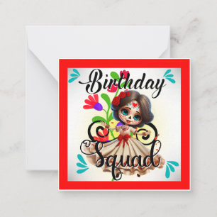 Cartão De Notas Cute Açúcar Crânio Aniversário