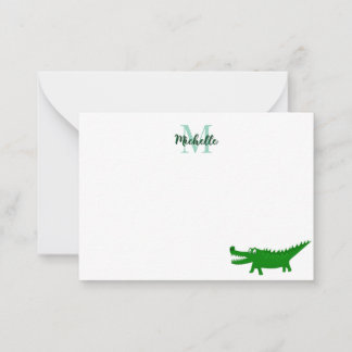 Cartão De Notas  Cute Alligator Drawing Lined Personalized