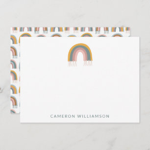 Cartão De Notas Cute Boho Rainbow Personalizado Bebê e Crianças