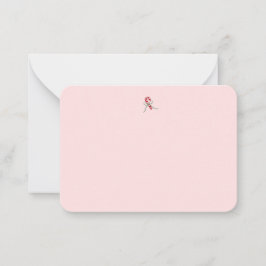 Cartão De Notas Cute Candy Cane Notecard in Pink
