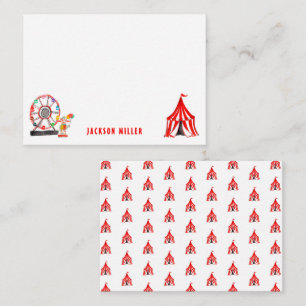 Cartão De Notas Cute Carnival Circus Tent Balança Balões Crianças