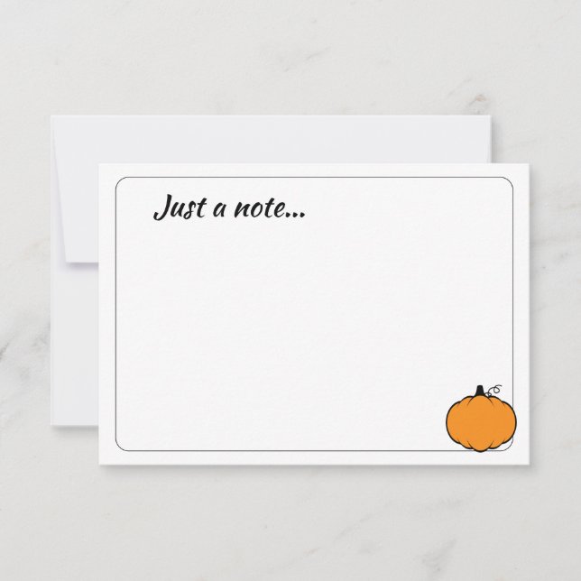 Cartão De Notas Cute Cartoon Pumpkin Custom Just a Note (Frente)