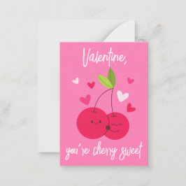 Cartão De Notas Cute Cherry Sweet Berry Love Corações Dia dos Namo