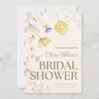 Cartão De Notas Cute Floral Bridal Shower Invitation