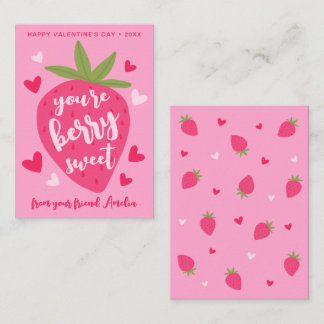Cartão De Notas Cute Strawberry Sweet Berries Hearts Valentines