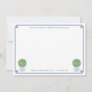 Cartão De Notas Da Mesa De   Papelaria Personalizada Clássica