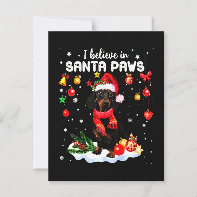 Cartão De Notas Dachshund Cute Christmas (Frente)