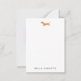 Cartão De Notas Dachshund Dog Personal Flat Note Card