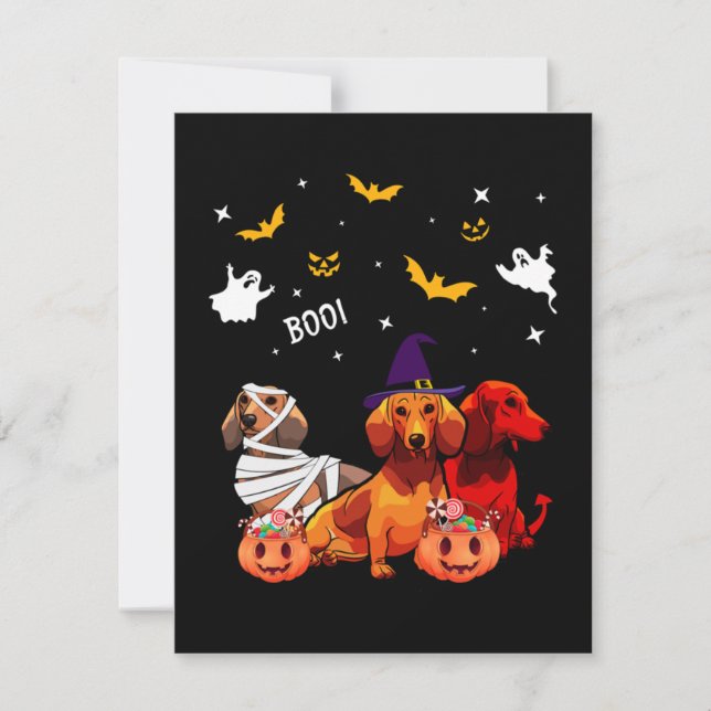 Cartão De Notas Dachshund Halloween Dog Lover (Frente)