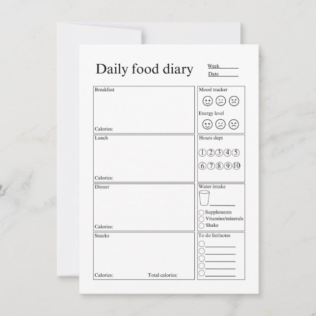 Cartão De Notas Daily food diary (Frente)
