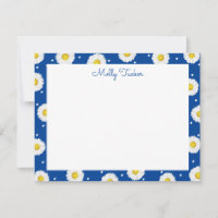 Daisies Elegantes Floral Aquarela Azul e Amarelo