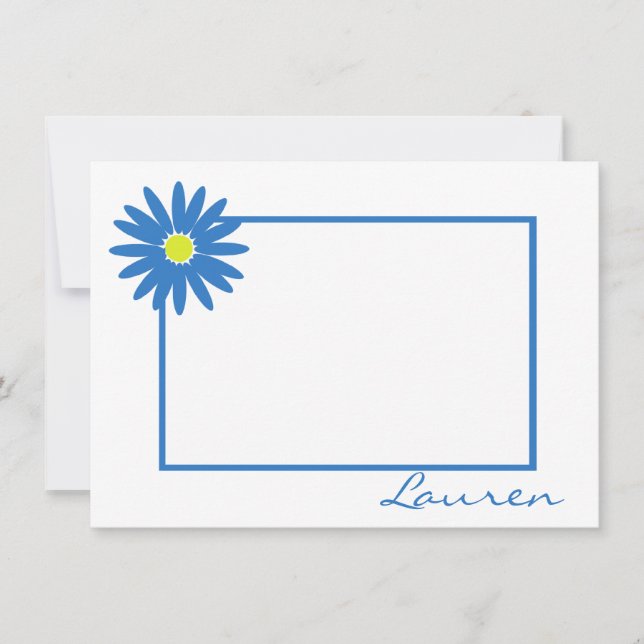 Cartão De Notas Daisy Obrigado Nota Azul (Frente)