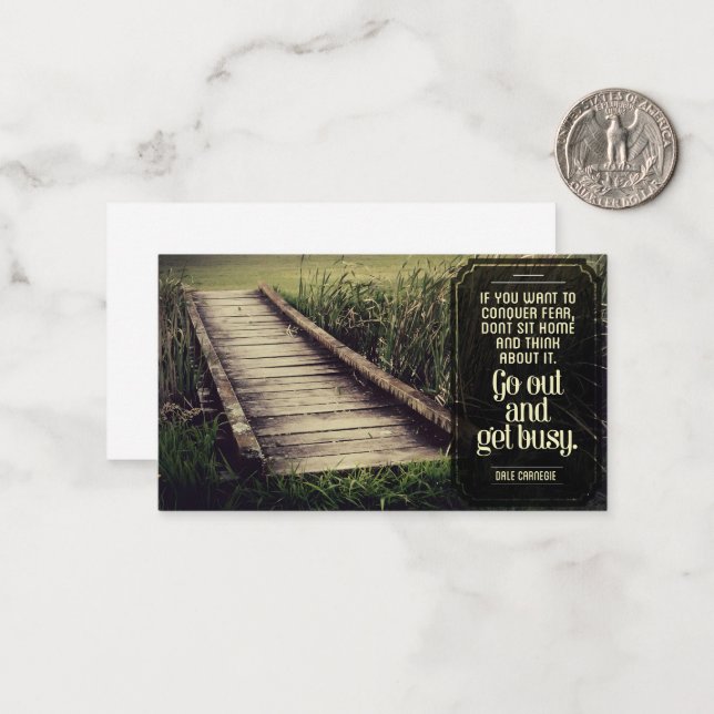 Cartão De Notas Dale Carnegie Inspirational Cote "Fique ocupado" (Frente/Verso In Situ)