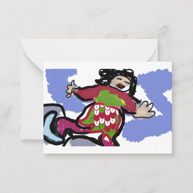 Cartão De Notas dança do skate de gelo (Frente)