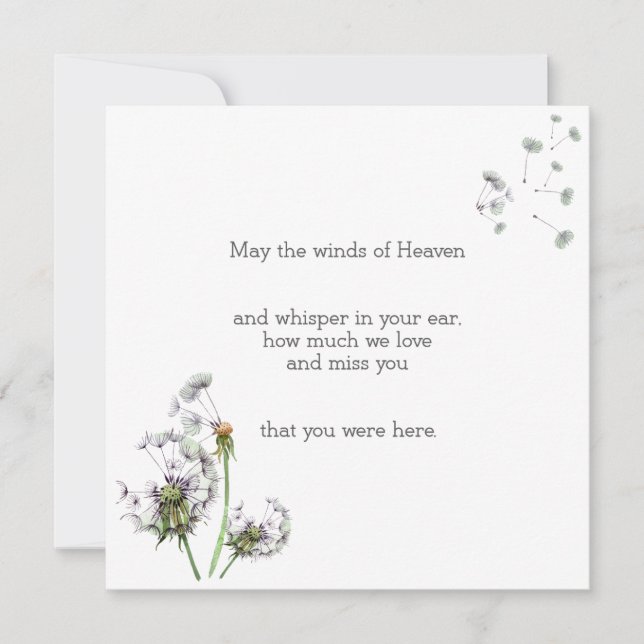 Cartão De Notas Dandelion Lembrança (Frente)