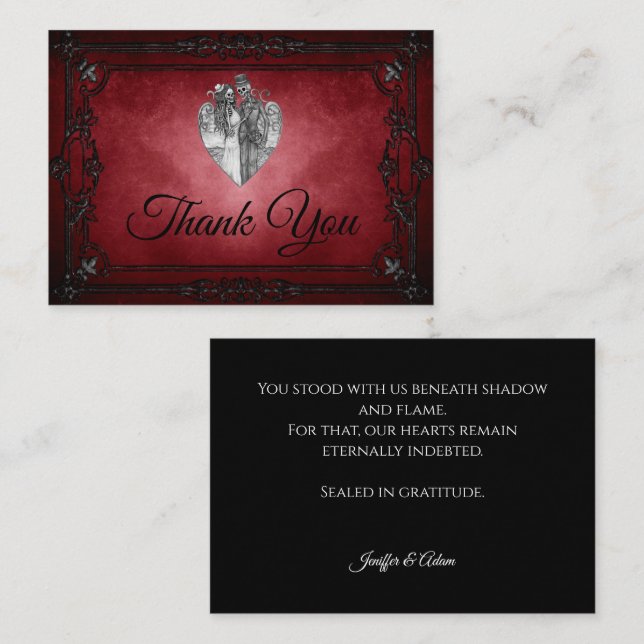 Cartão De Notas Dark Gothic Alternative Halloween wedding (Frente/Verso)