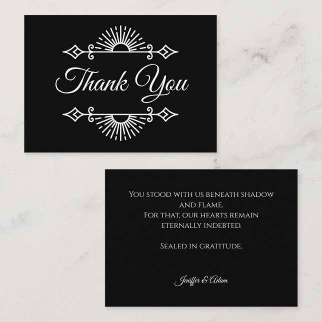 Cartão De Notas Dark Gothic Alternative Halloween wedding (Frente/Verso)