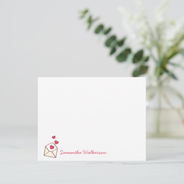 Cartão de Notas das Meninas Enviando Amor (Em pé/Frente)